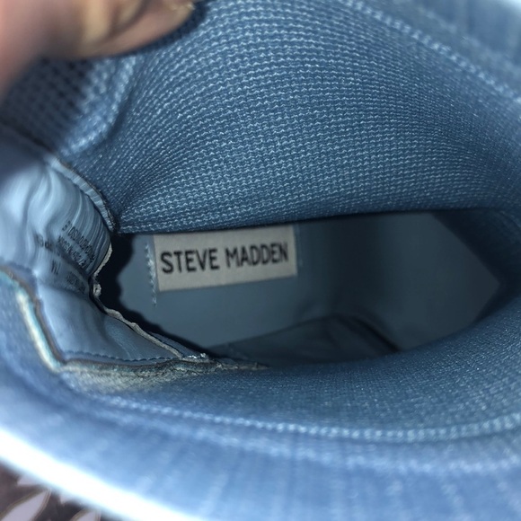 Steve Madden Baby Blue Maxwell Stiletto Point Toe Sock Booties Size 7 - Picture 8 of 10